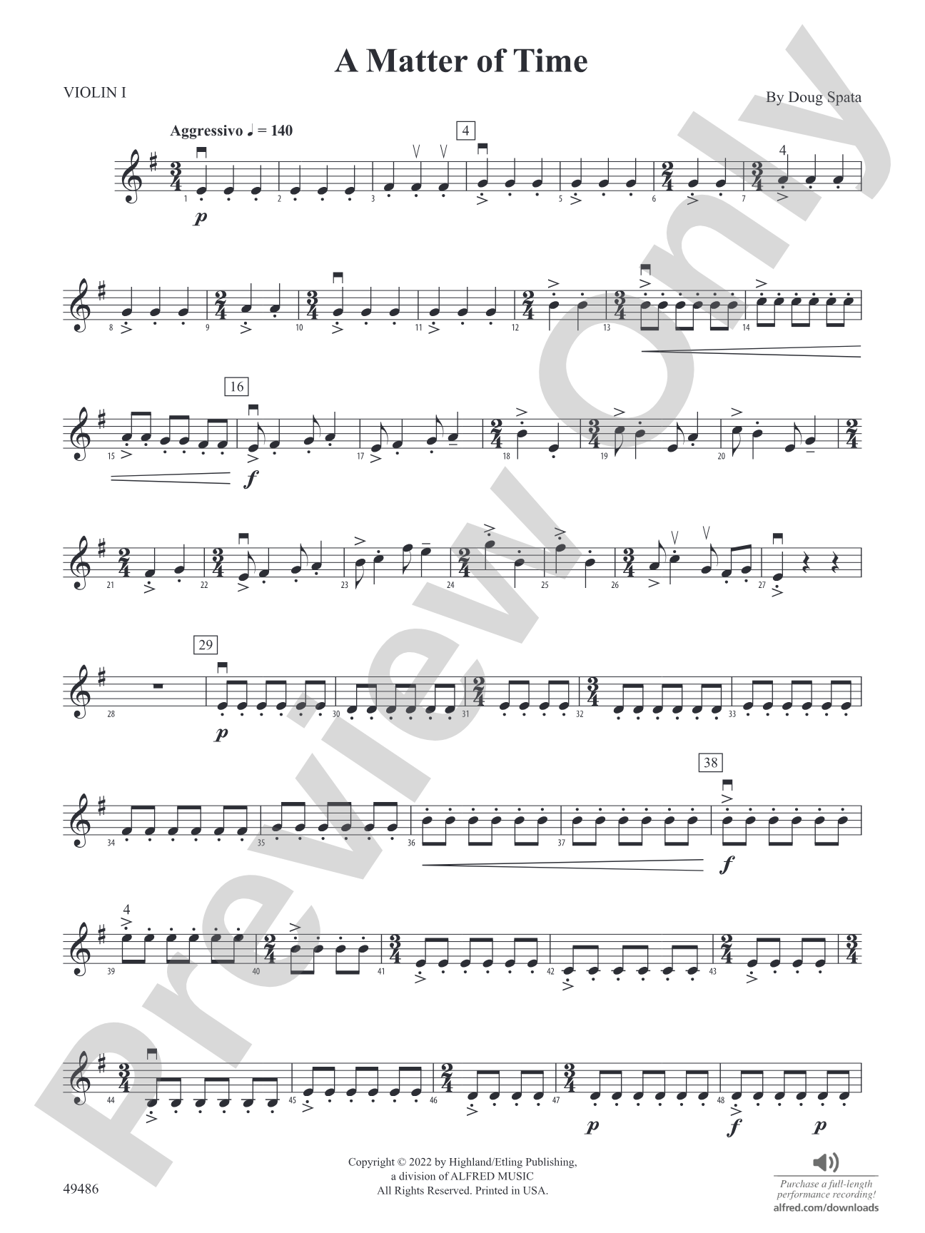 A Matter of Time: 1st Violin