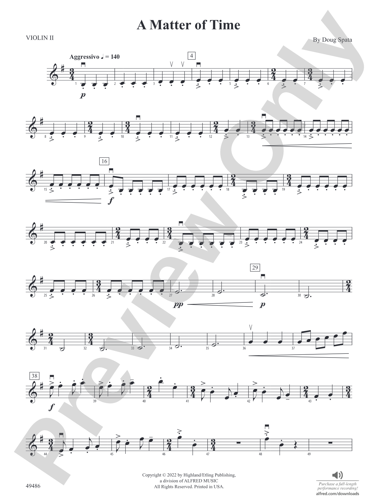 A Matter of Time: 2nd Violin