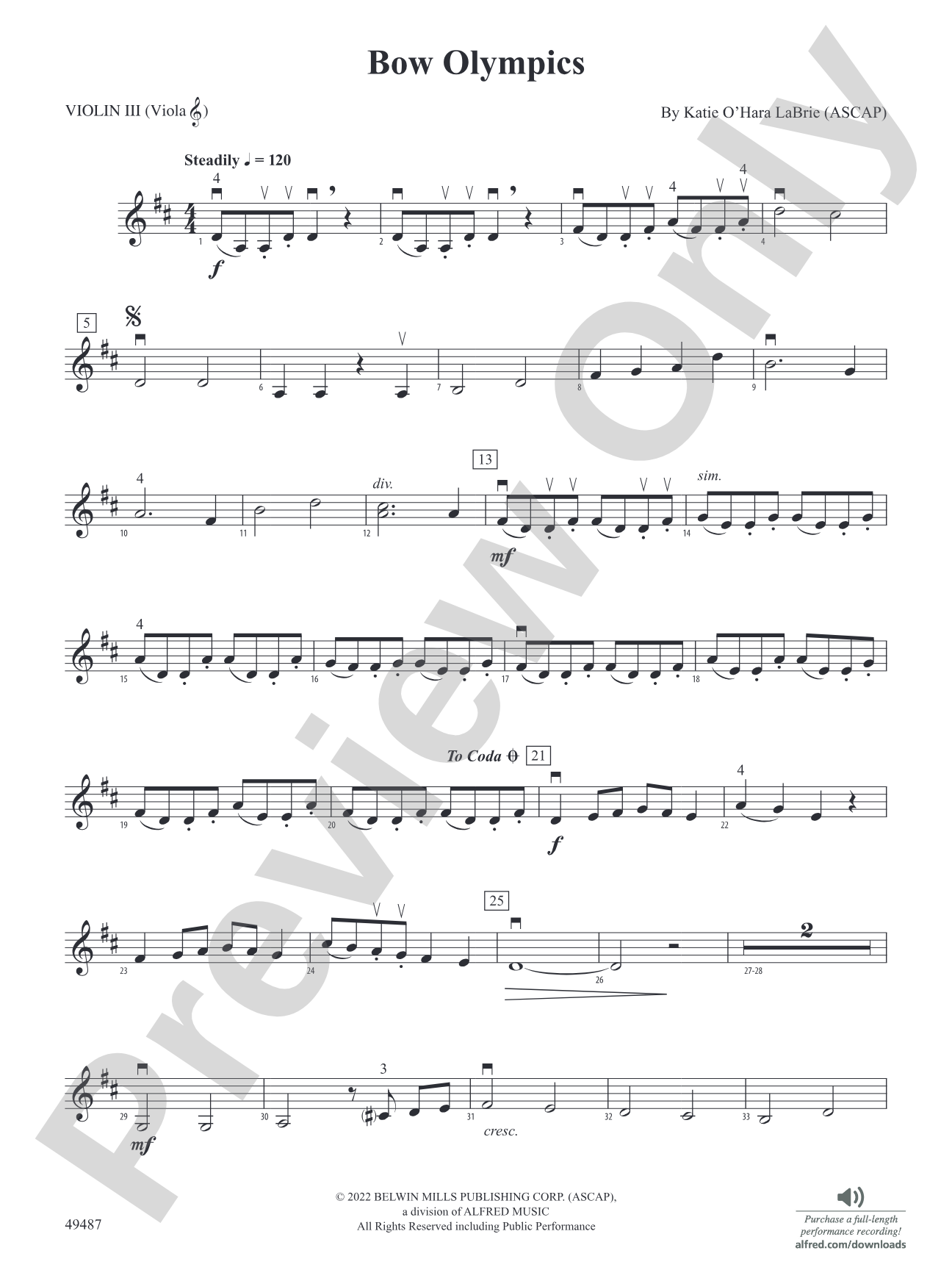 Bow Olympics: 3rd Violin (Viola [TC])