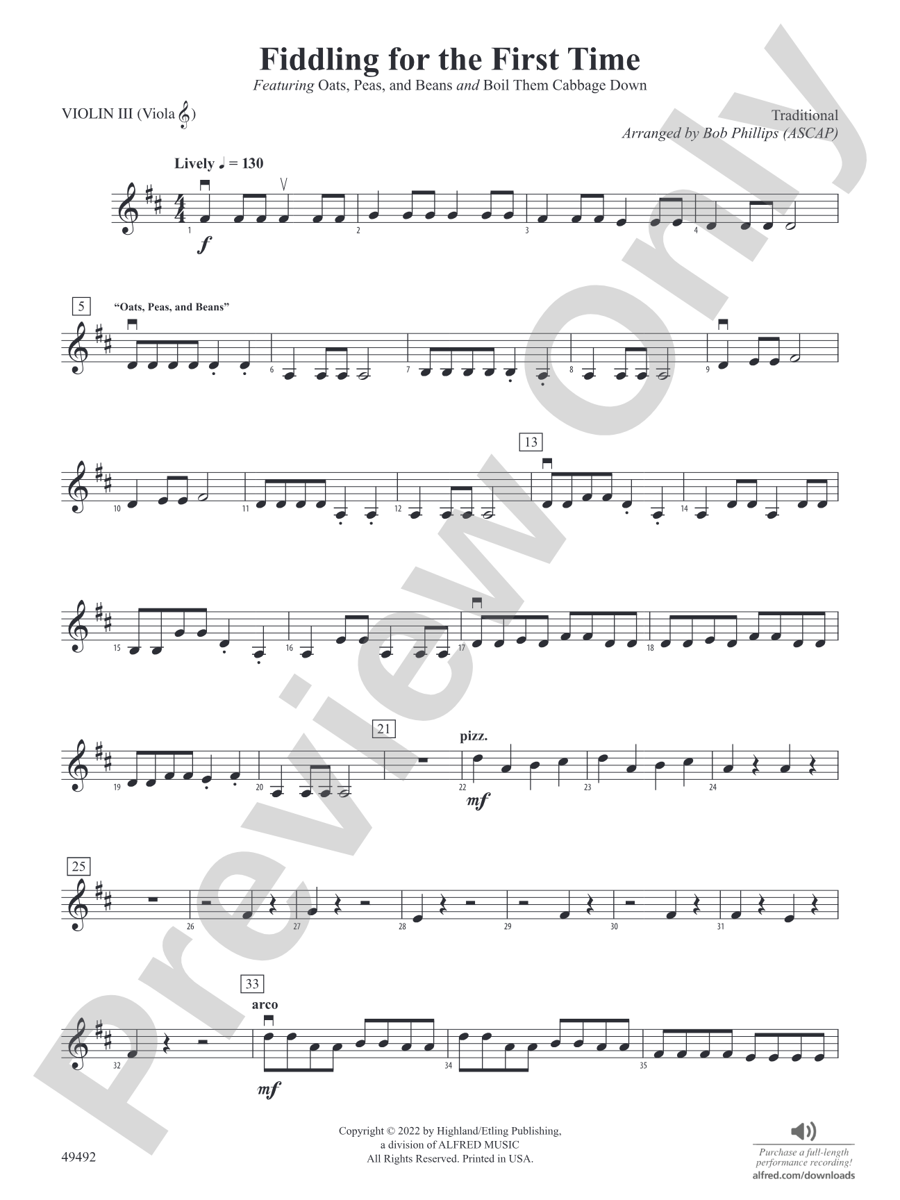 Fiddling for the First Time: 3rd Violin (Viola [TC])