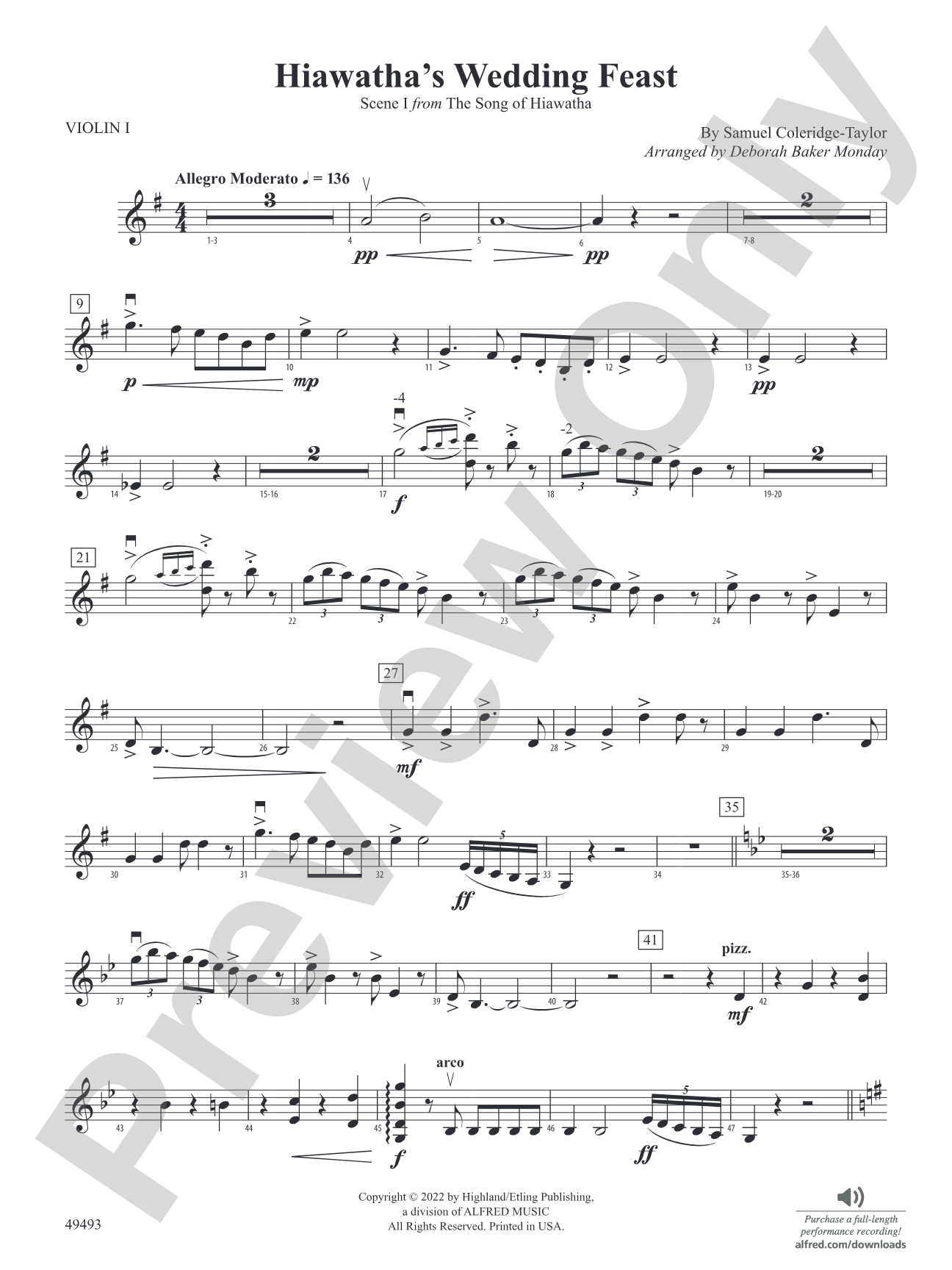 Hiawatha's Wedding Feast: 1st Violin