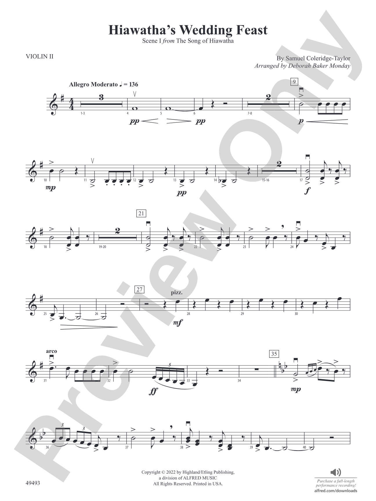 Hiawatha's Wedding Feast: 2nd Violin
