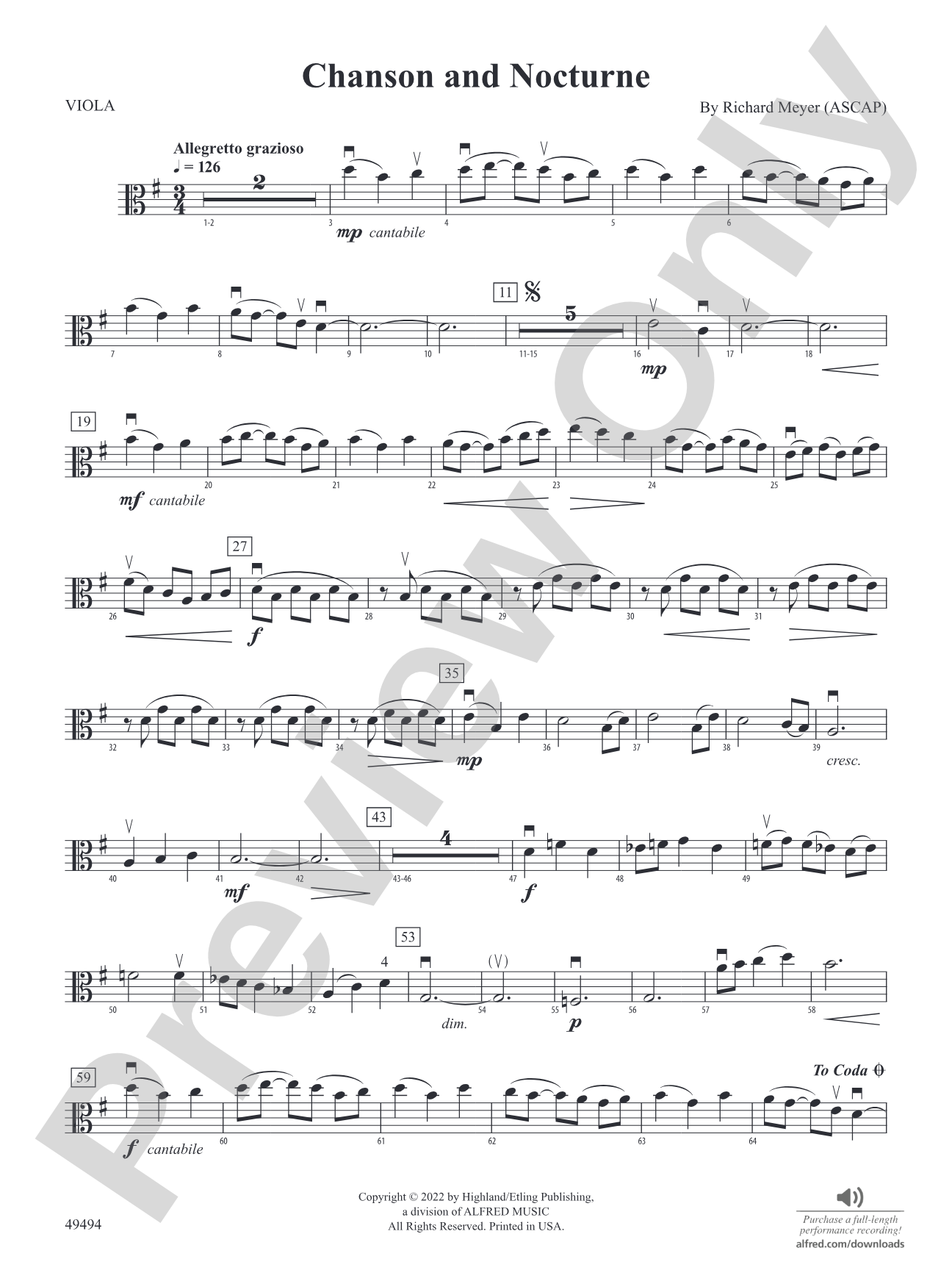 Chanson and Nocturne: Viola