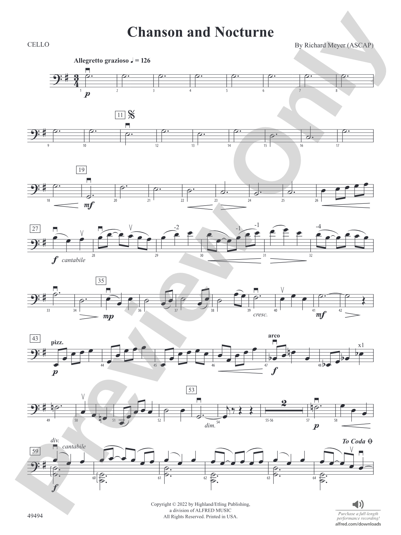 Chanson and Nocturne: Cello
