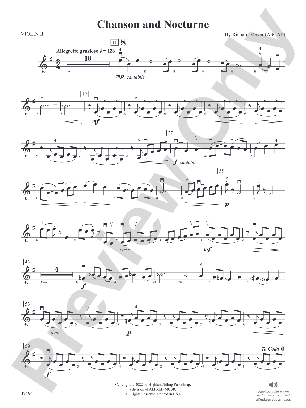 Chanson and Nocturne: 2nd Violin