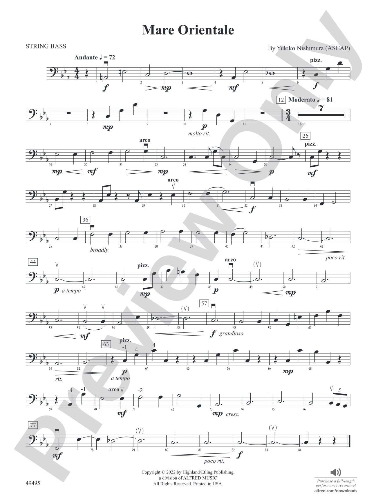 Mare Orientale: String Bass