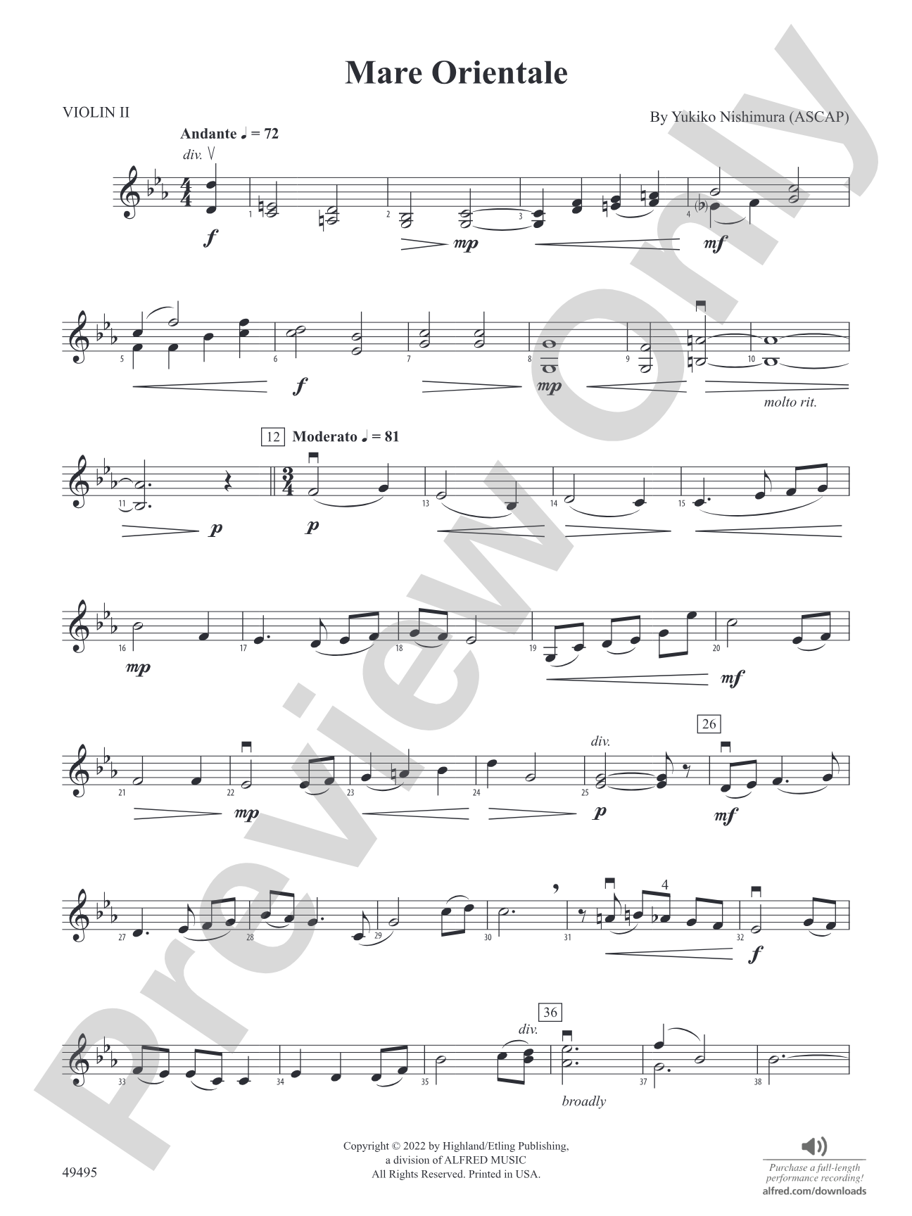 Mare Orientale: 2nd Violin