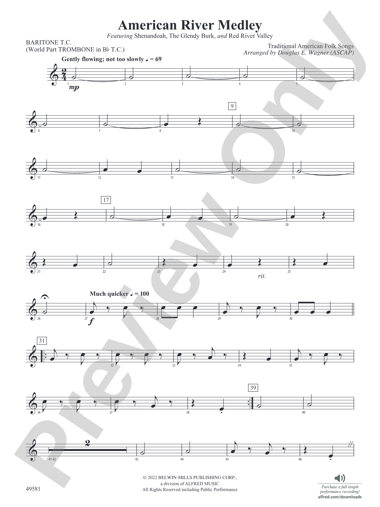 American River Medley: Baritone T.C.