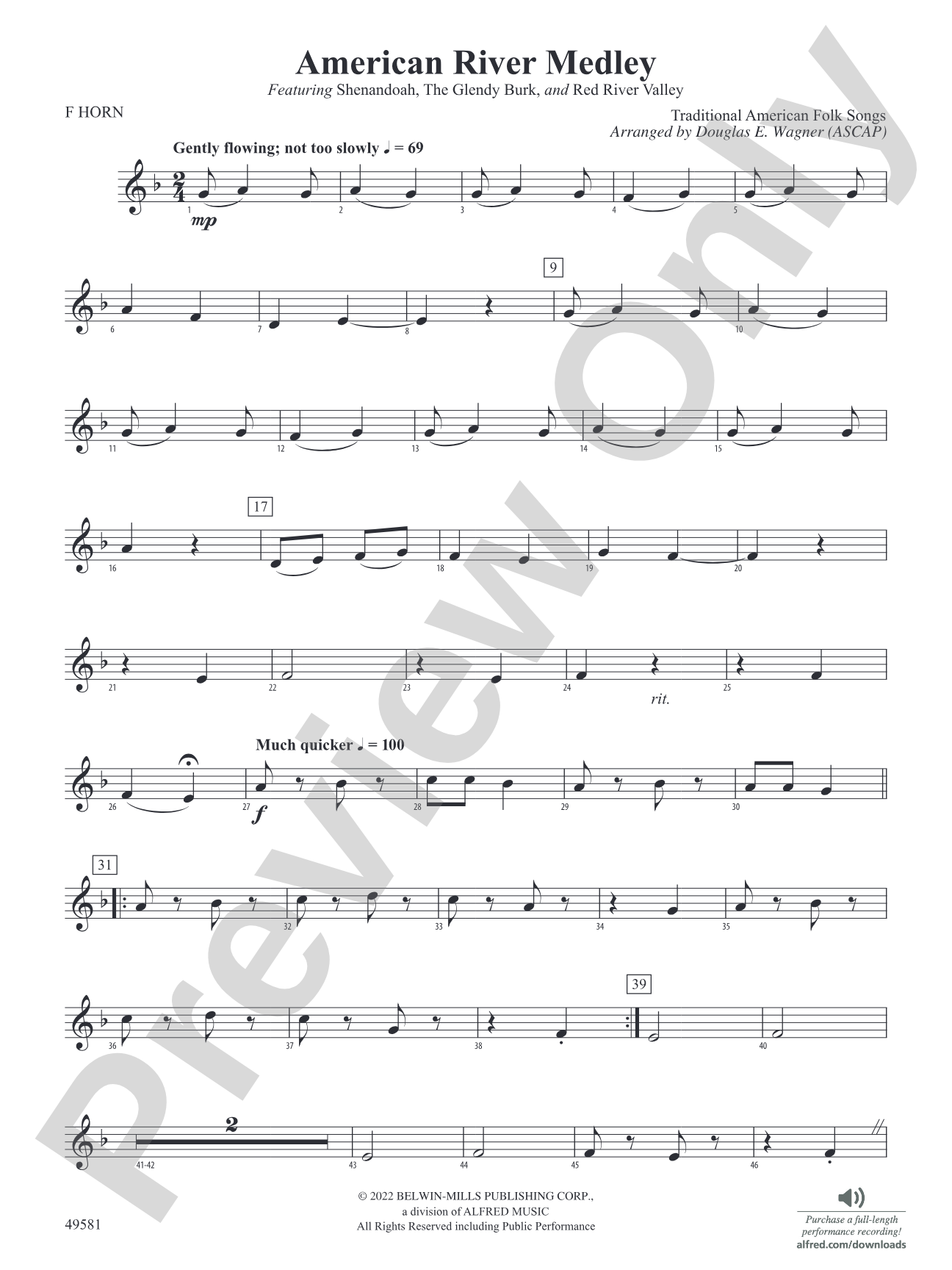 American River Medley: 1st F Horn