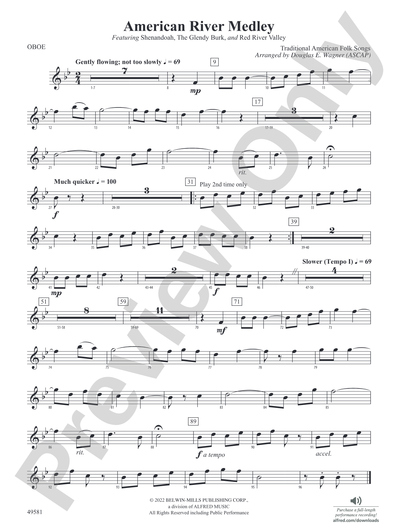 American River Medley: Oboe