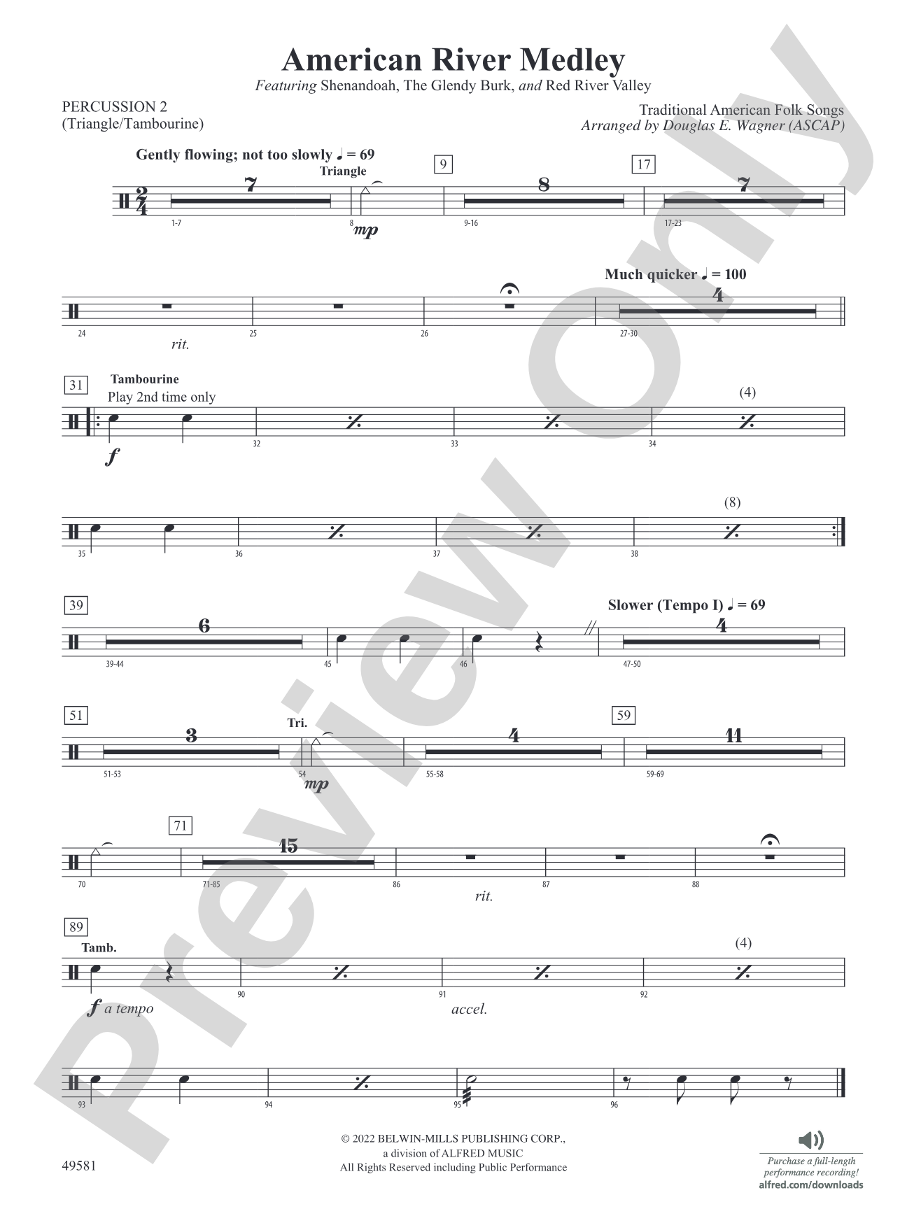 American River Medley: 2nd Percussion