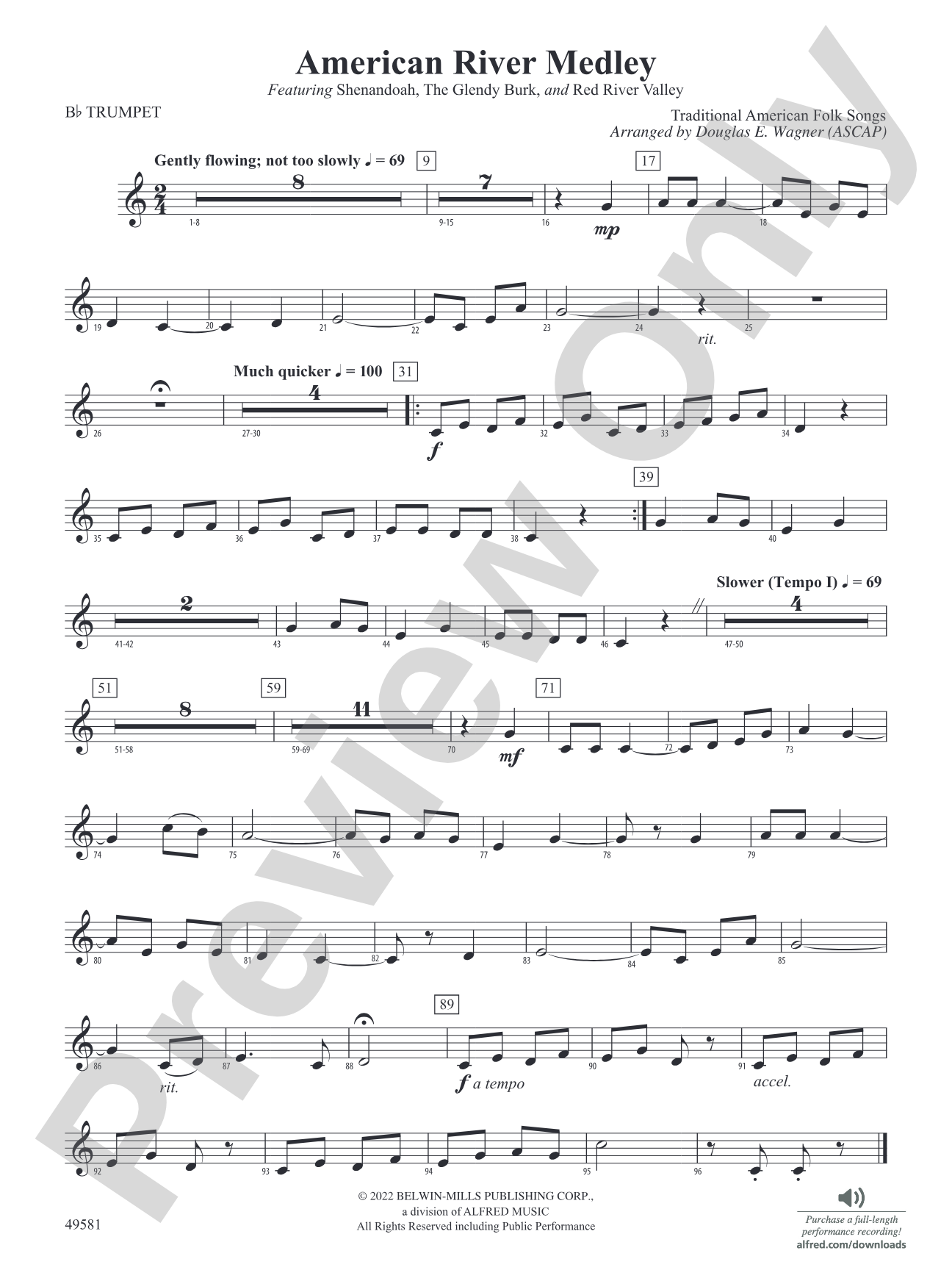 American River Medley: 1st B-flat Trumpet