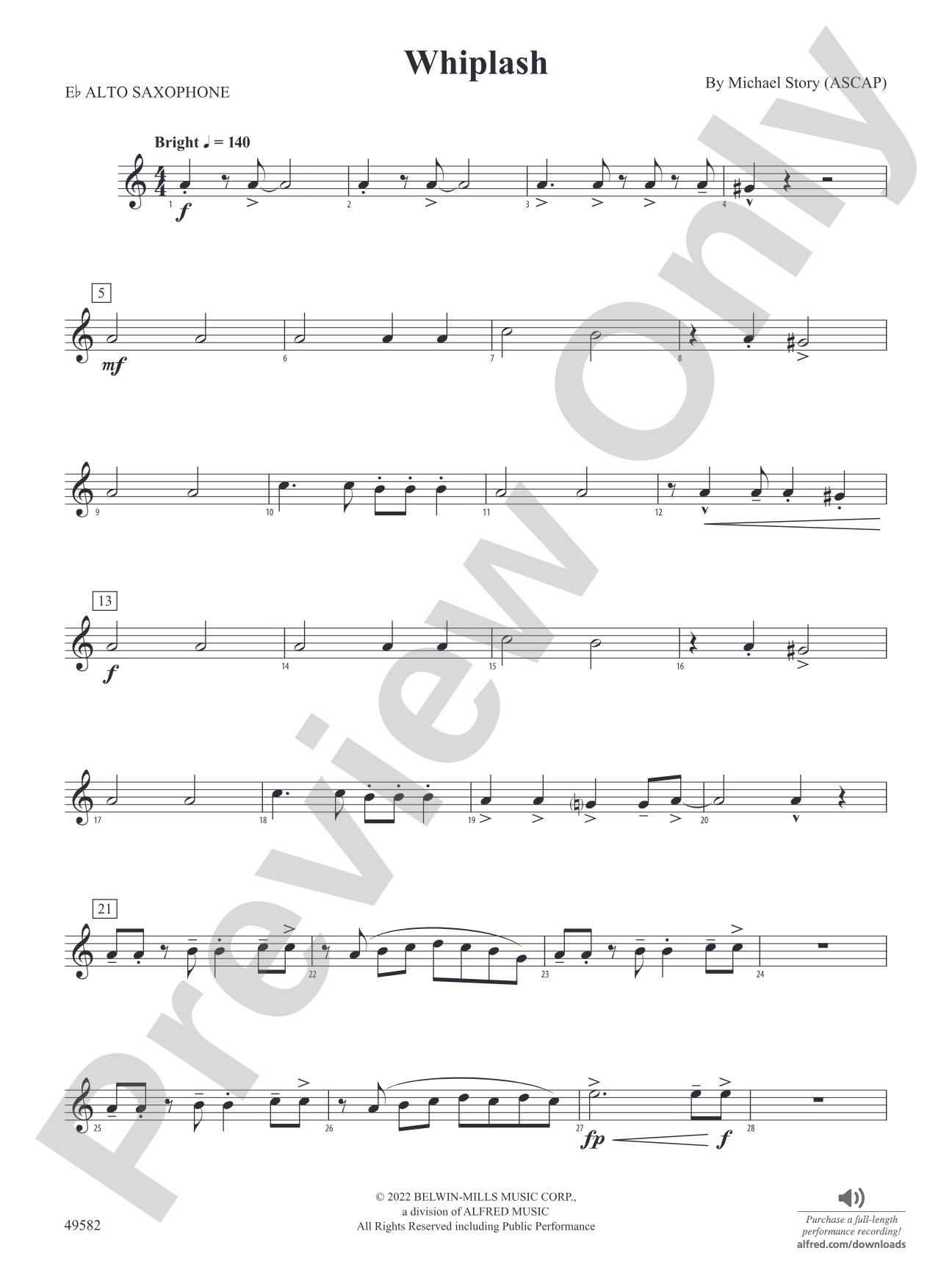 Whiplash: E-flat Alto Saxophone