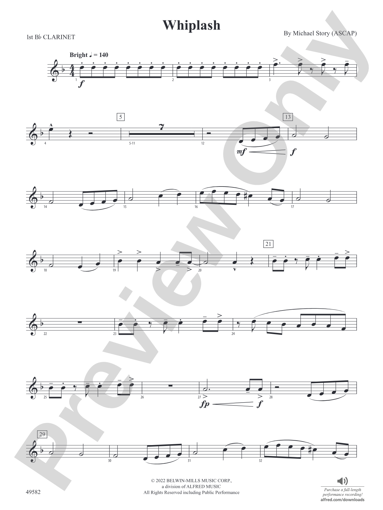 Whiplash: 1st B-flat Clarinet