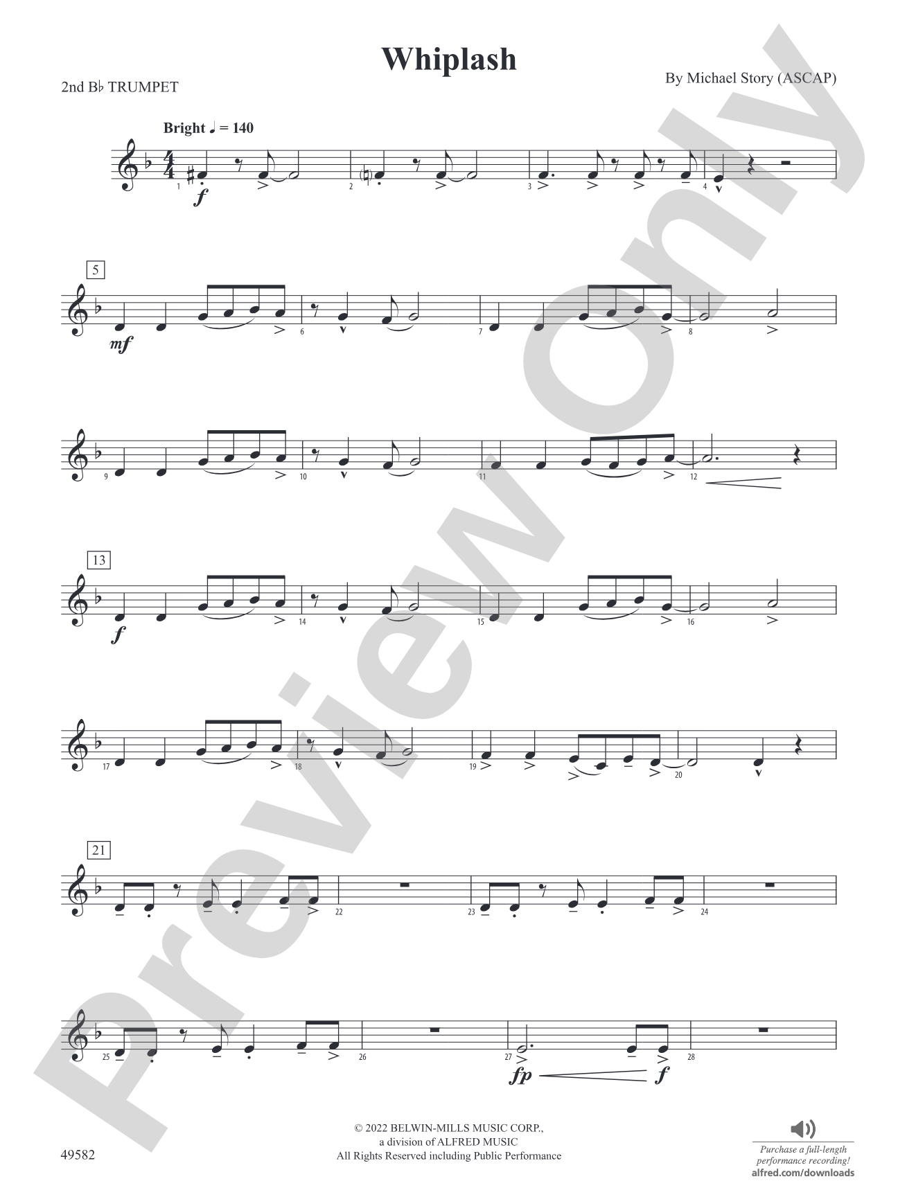 Whiplash: 2nd B-flat Trumpet