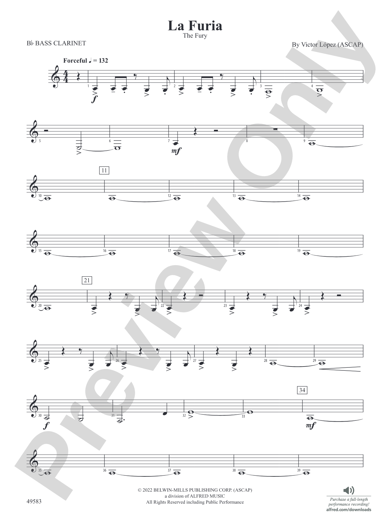 La Furia: B-flat Bass Clarinet