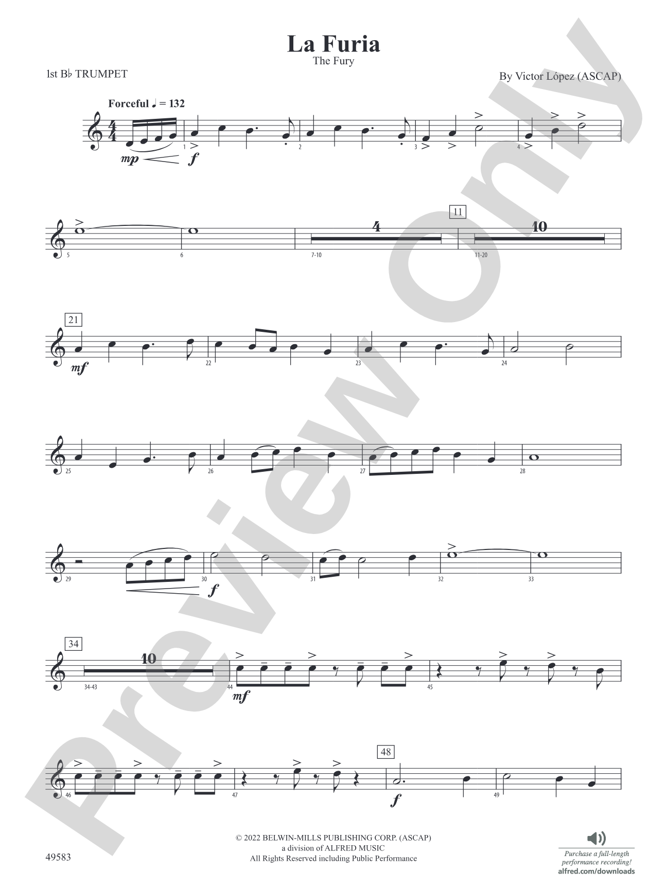 La Furia: 1st B-flat Trumpet
