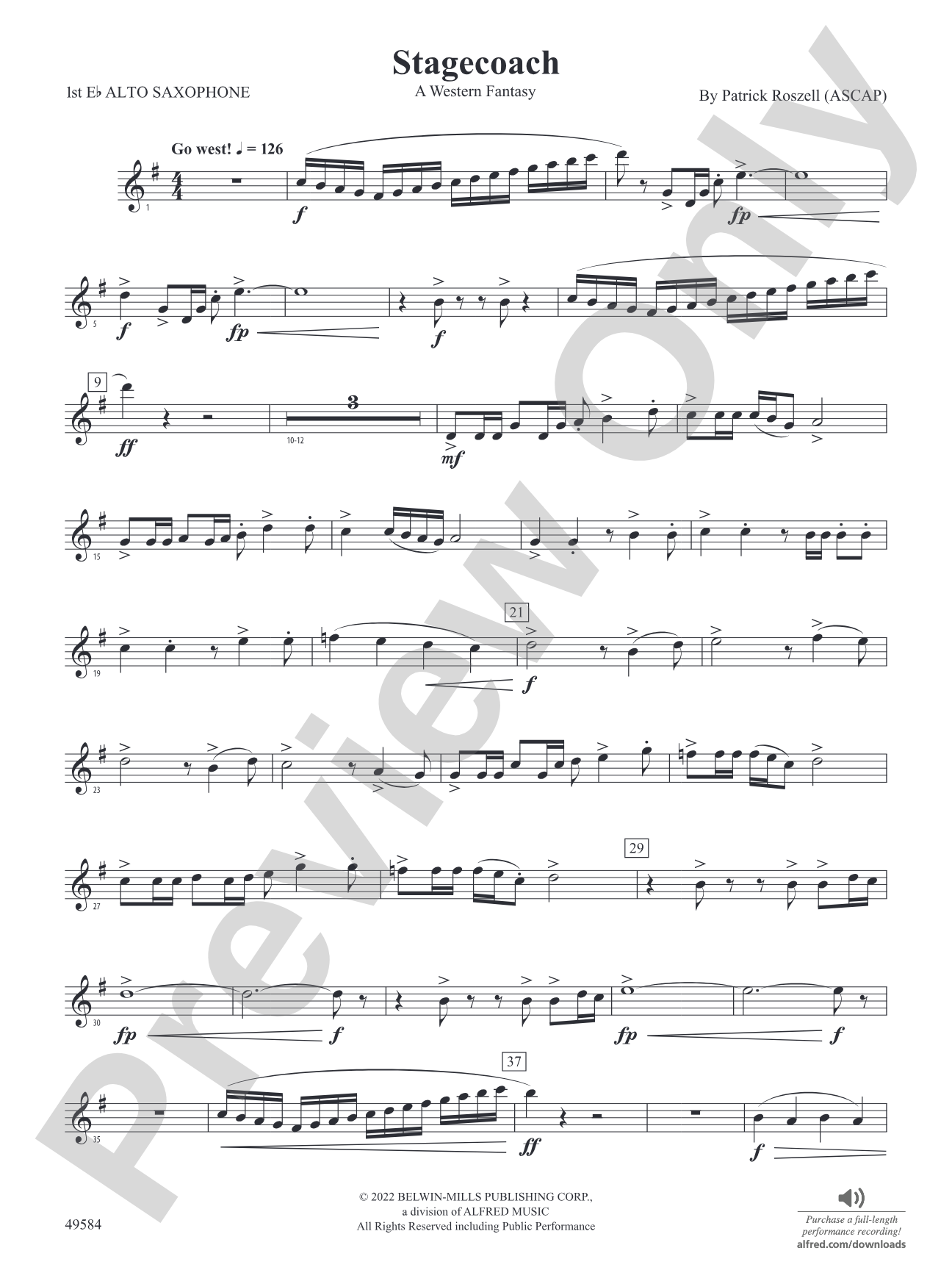 Stagecoach: E-flat Alto Saxophone