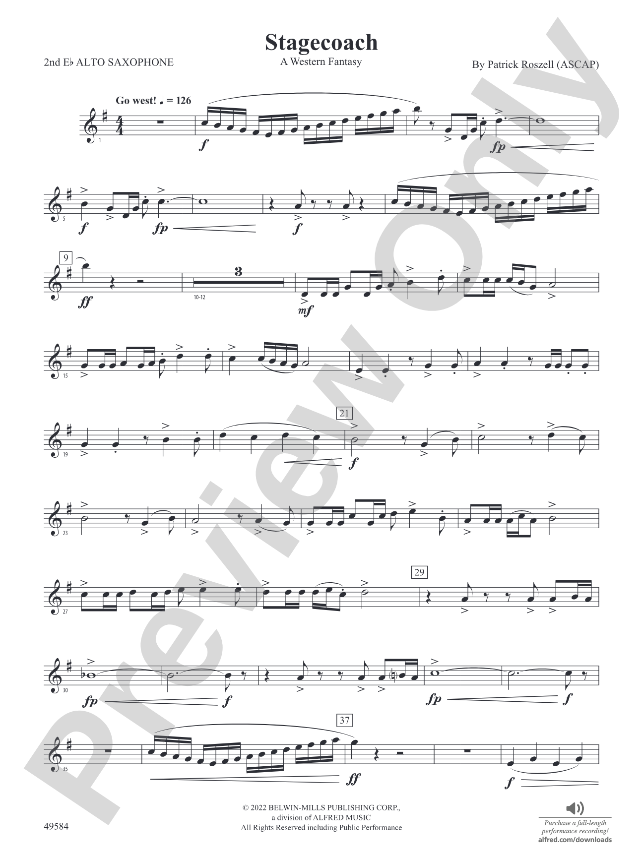 Stagecoach: 2nd E-flat Alto Saxophone