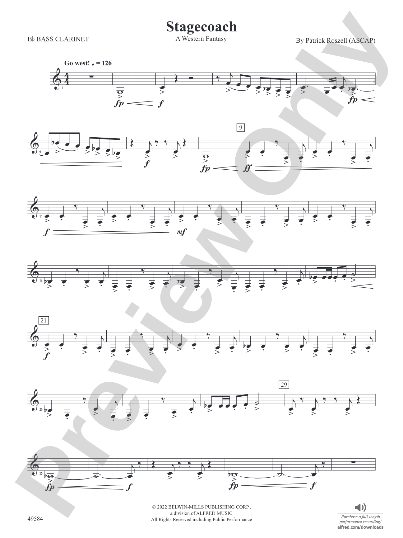 Stagecoach: B-flat Bass Clarinet