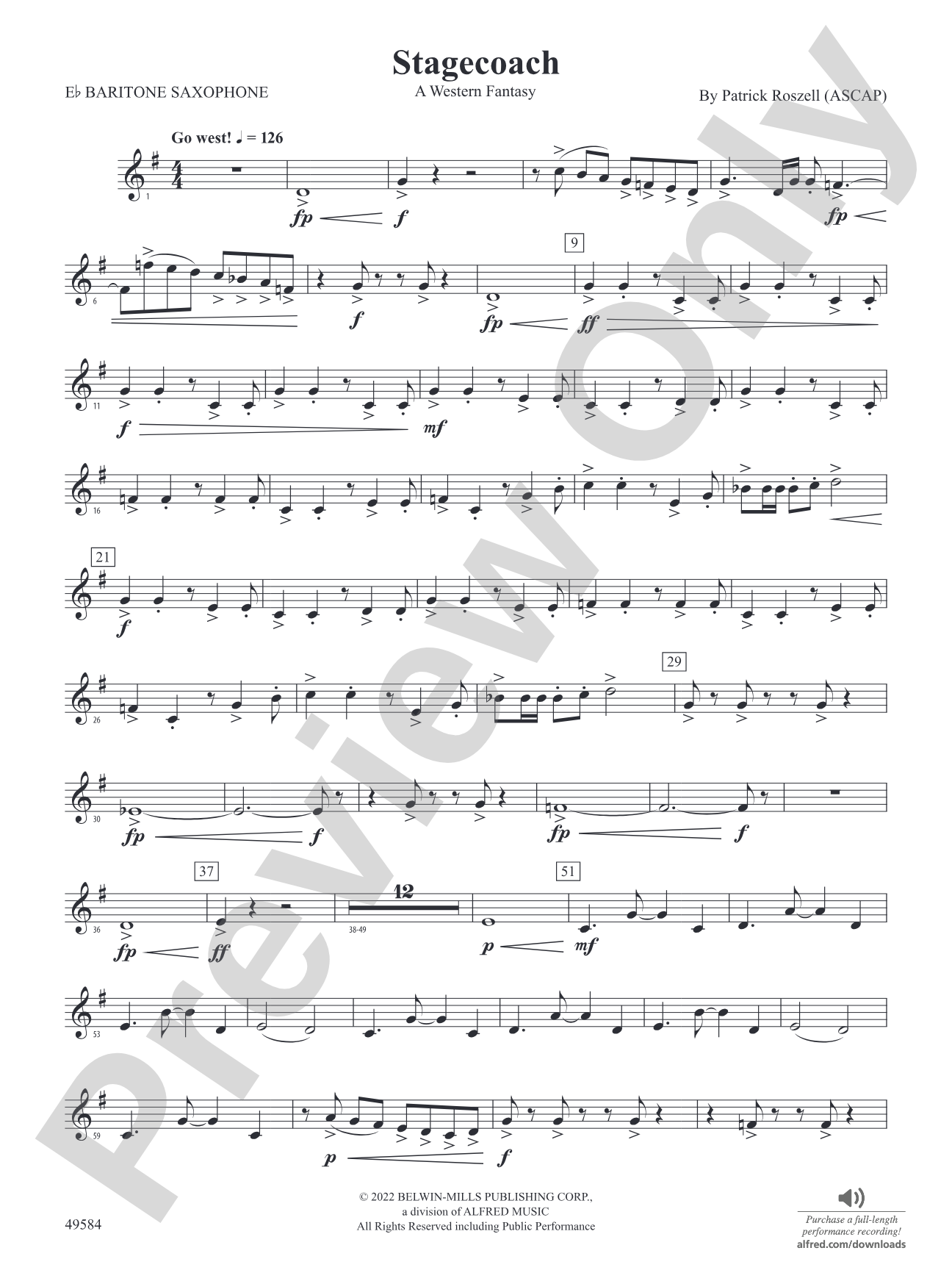 Stagecoach: E-flat Baritone Saxophone