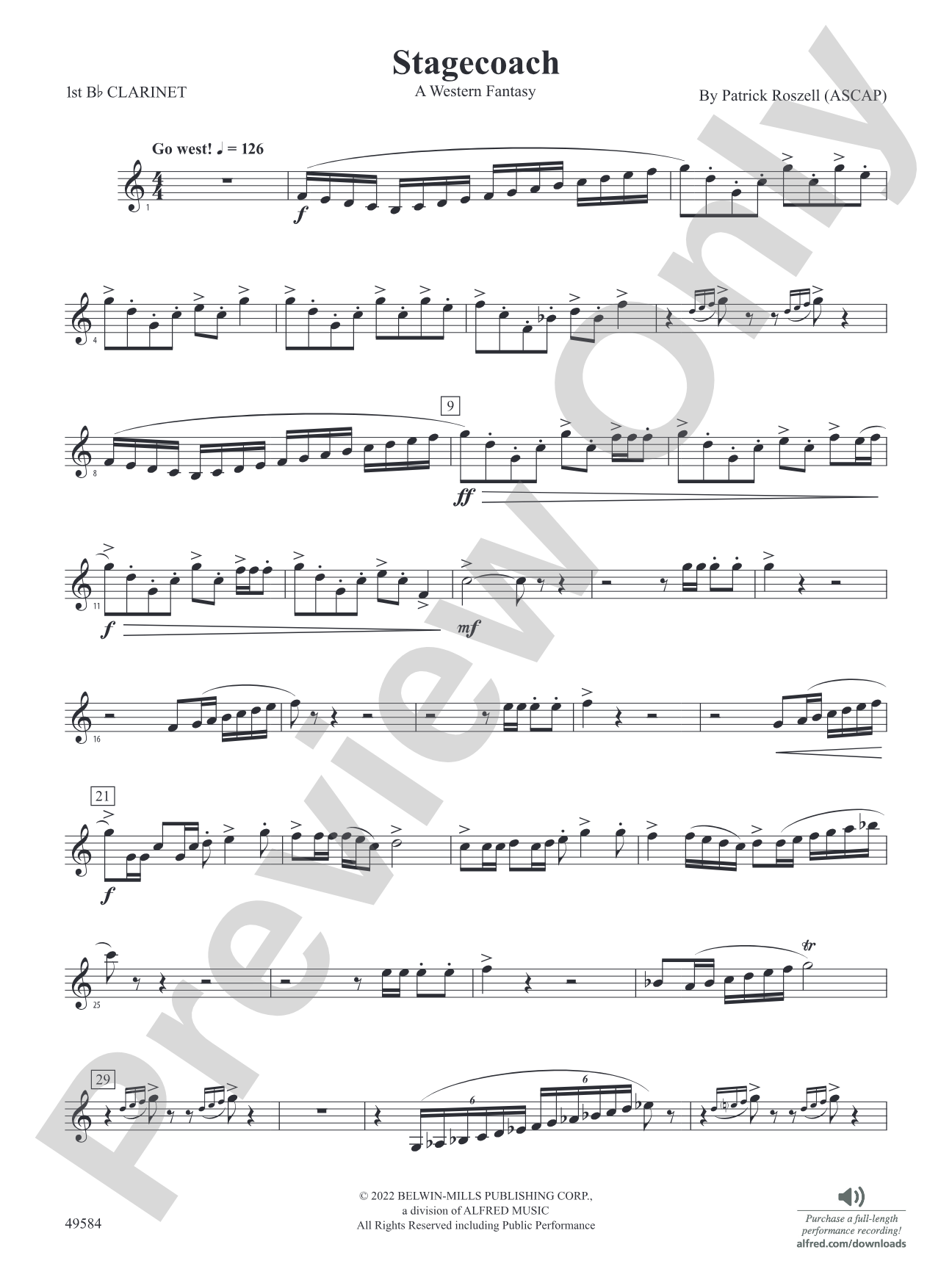 Stagecoach: 1st B-flat Clarinet