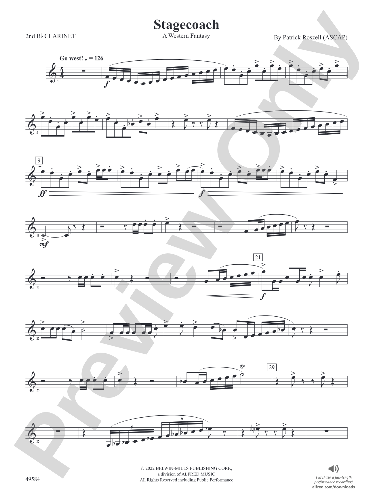 Stagecoach: 2nd B-flat Clarinet