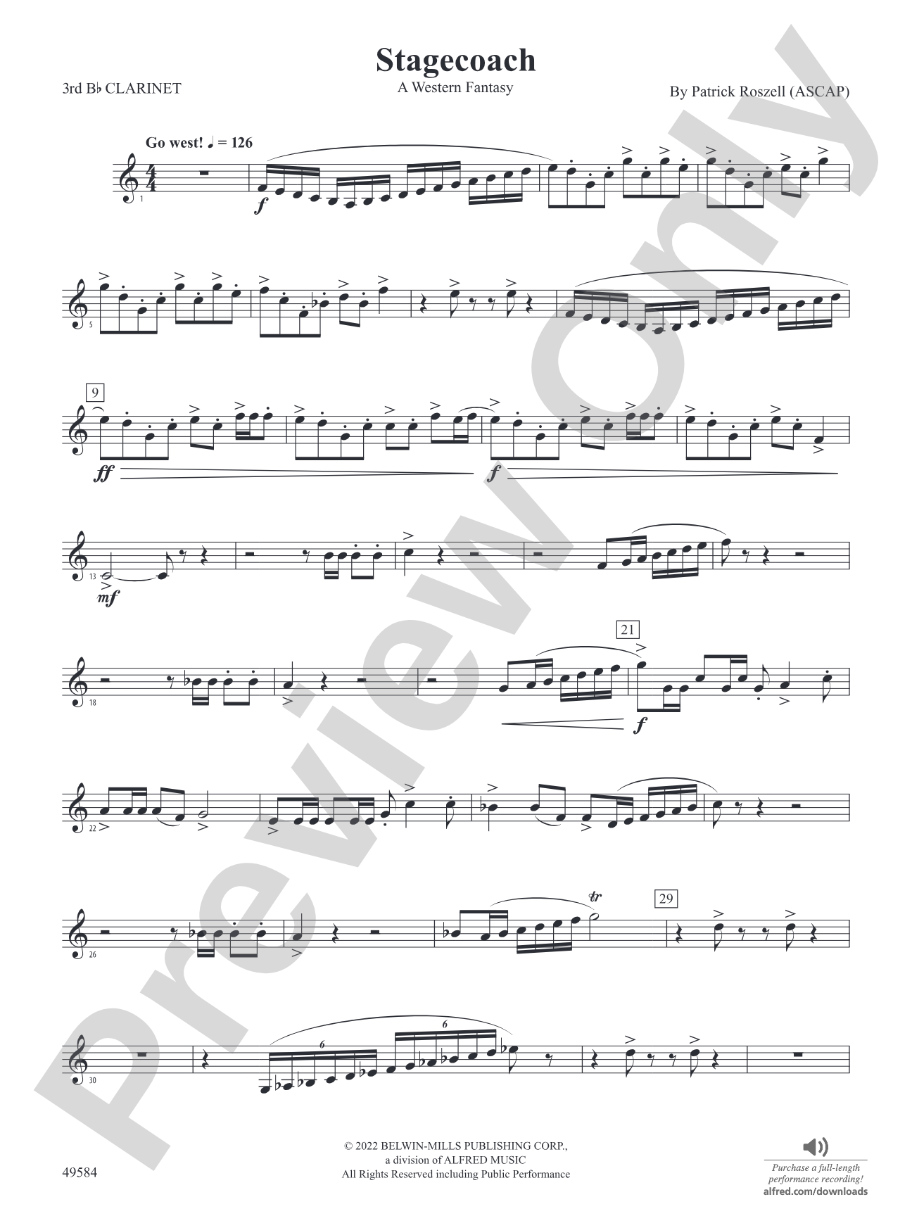 Stagecoach: 3rd B-flat Clarinet