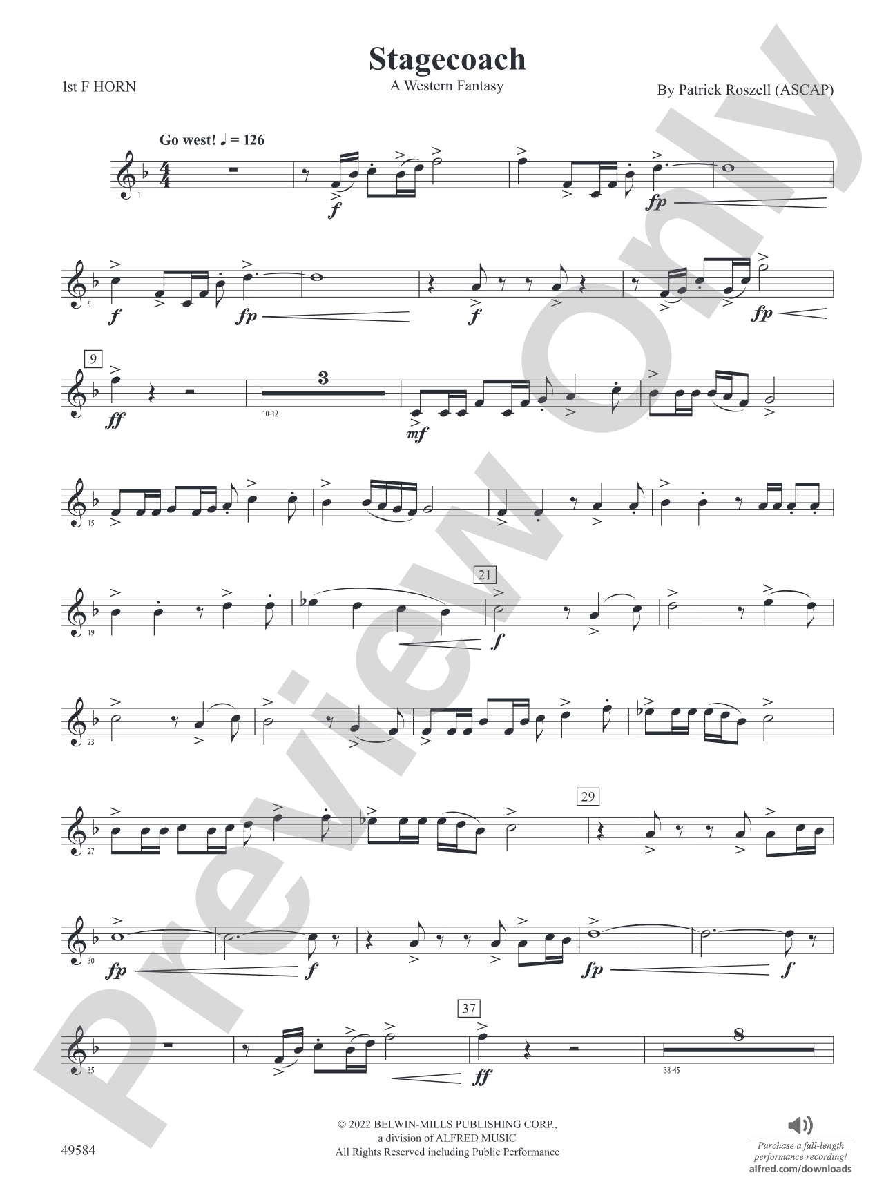 Stagecoach: 1st F Horn