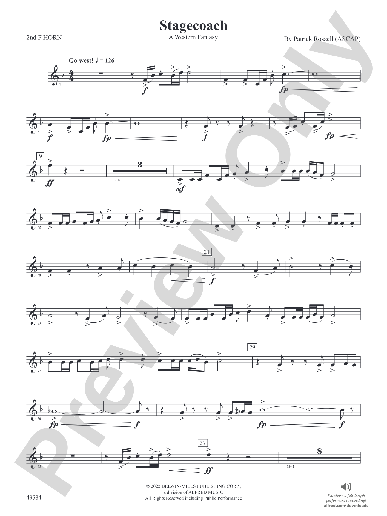 Stagecoach: 2nd F Horn
