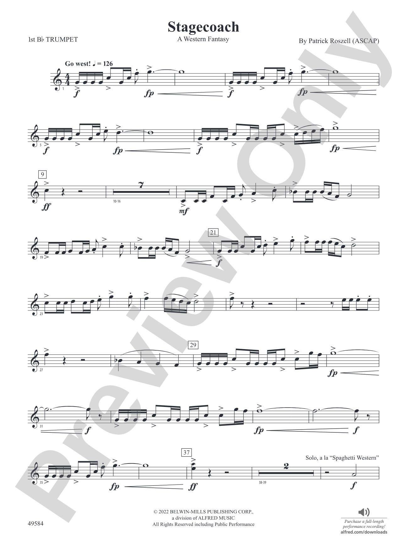 Stagecoach: 1st B-flat Trumpet
