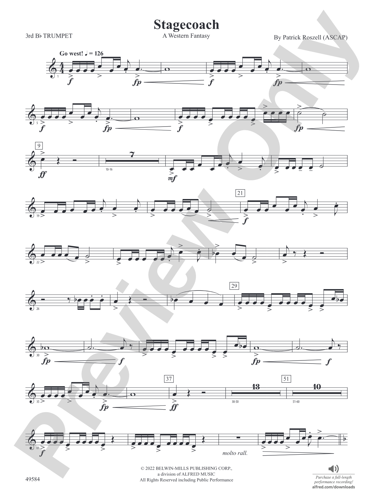 Stagecoach: 3rd B-flat Trumpet