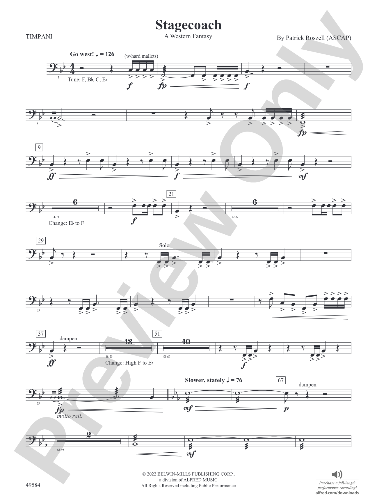Stagecoach: Timpani