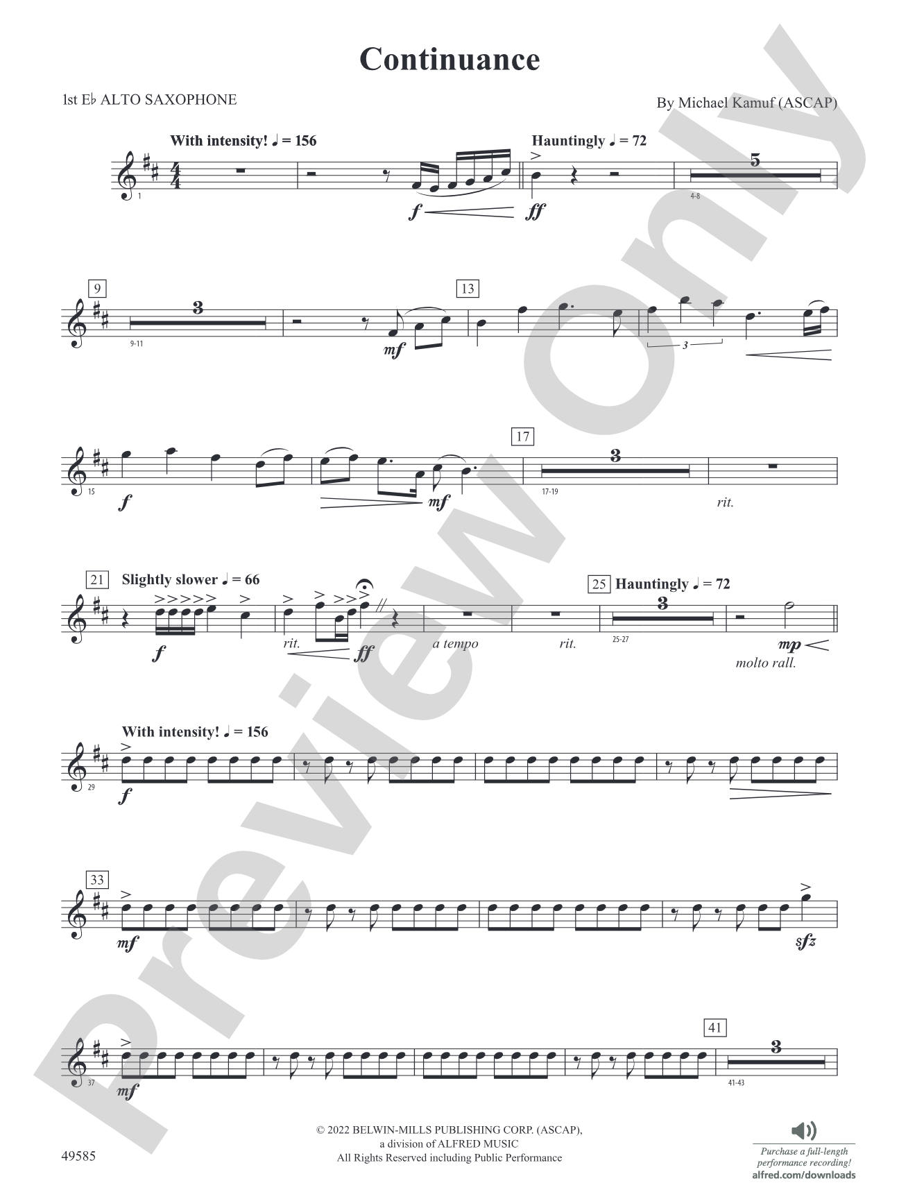 Continuance: E-flat Alto Saxophone