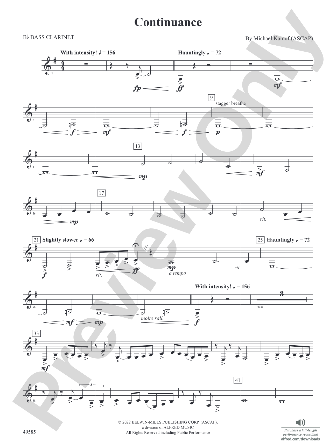 Continuance: B-flat Bass Clarinet