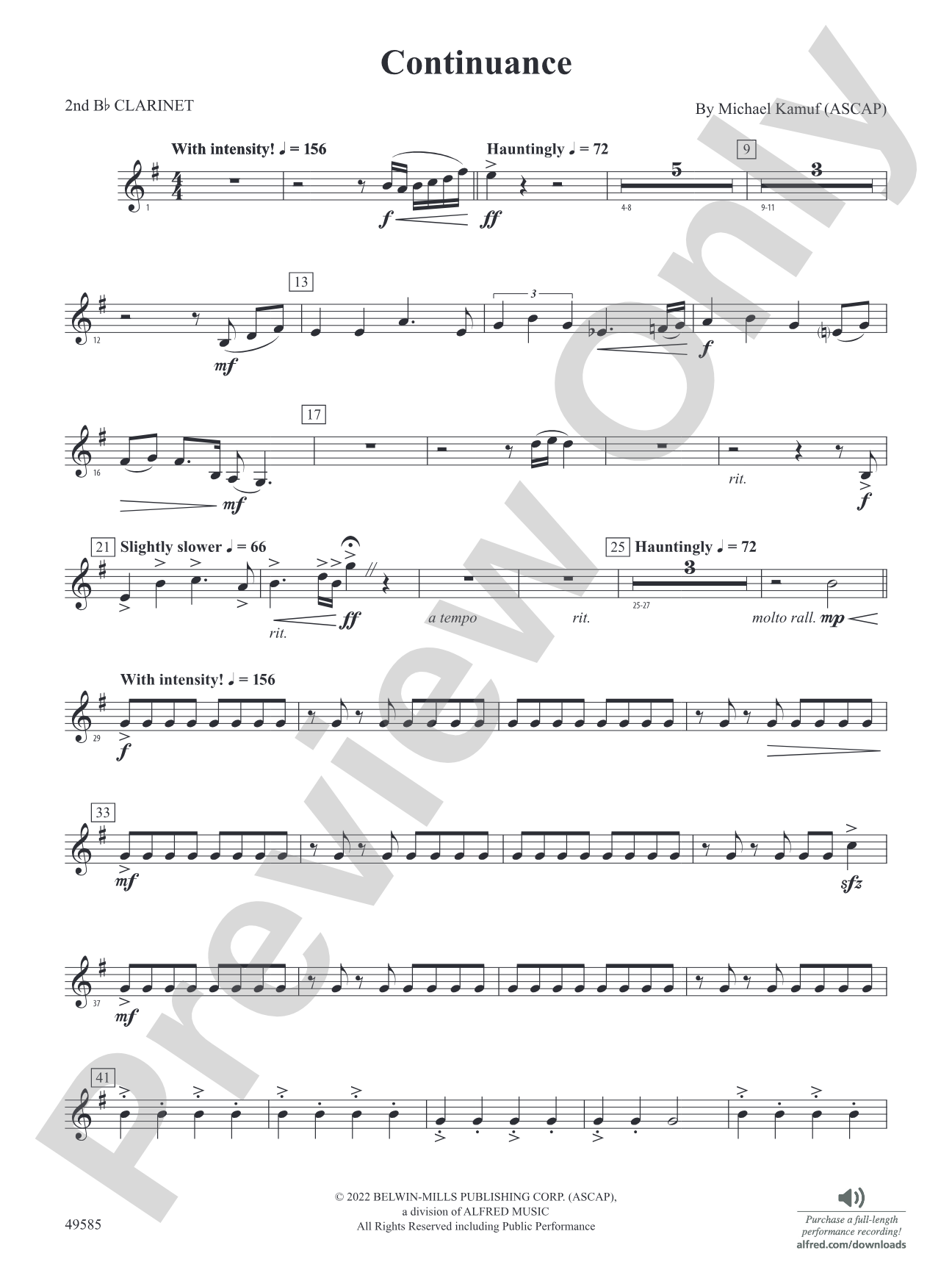 Continuance: 2nd B-flat Clarinet