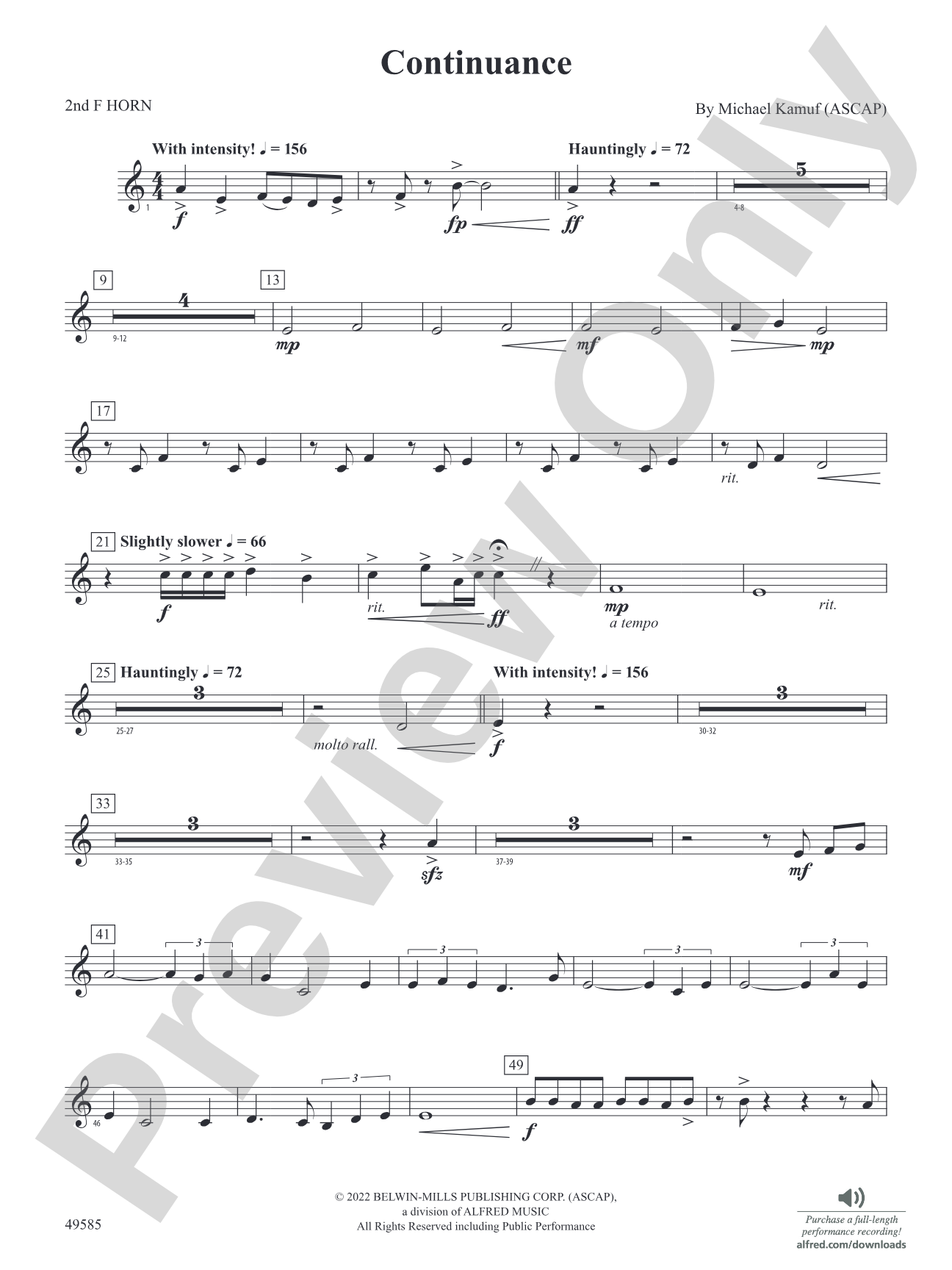 Continuance: 2nd F Horn