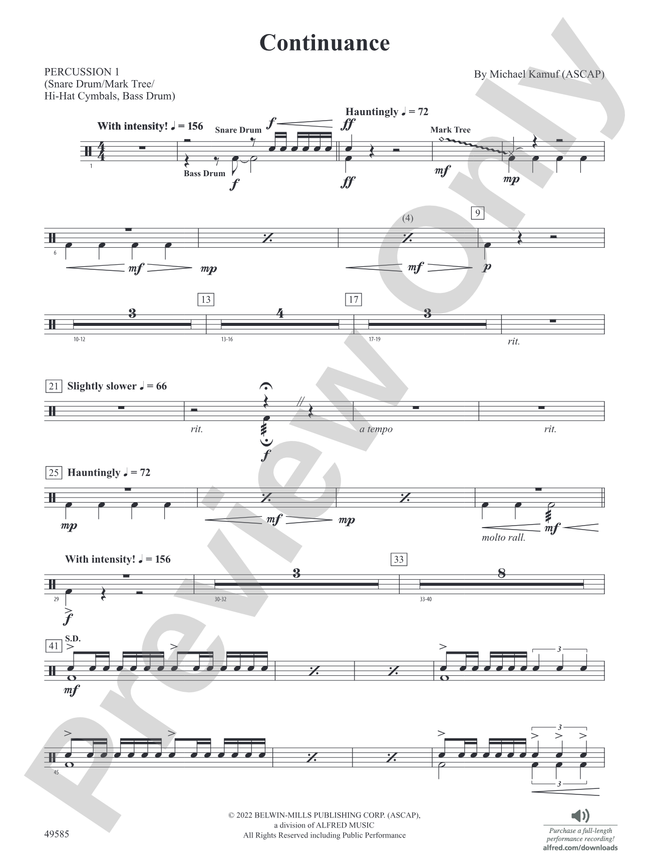 Continuance: 1st Percussion