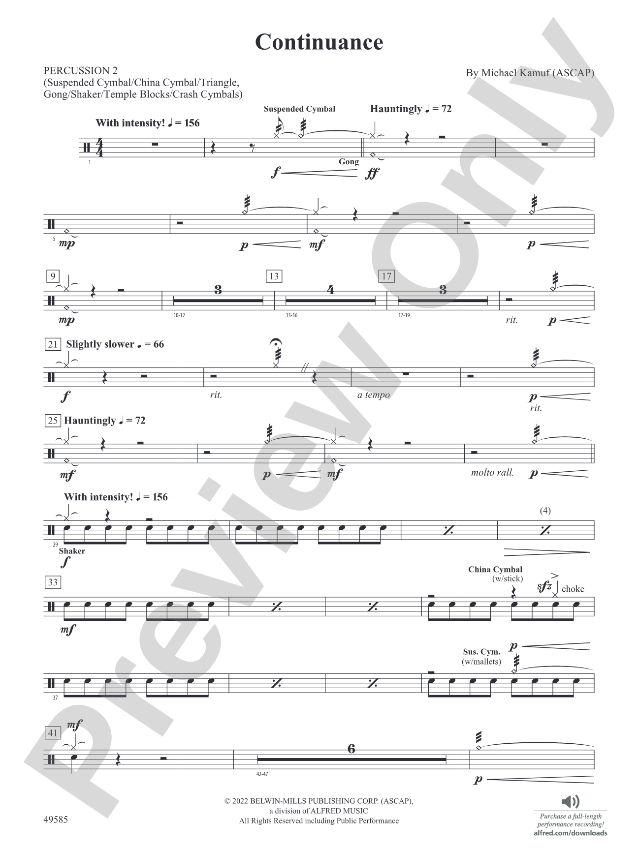 Continuance: 2nd Percussion