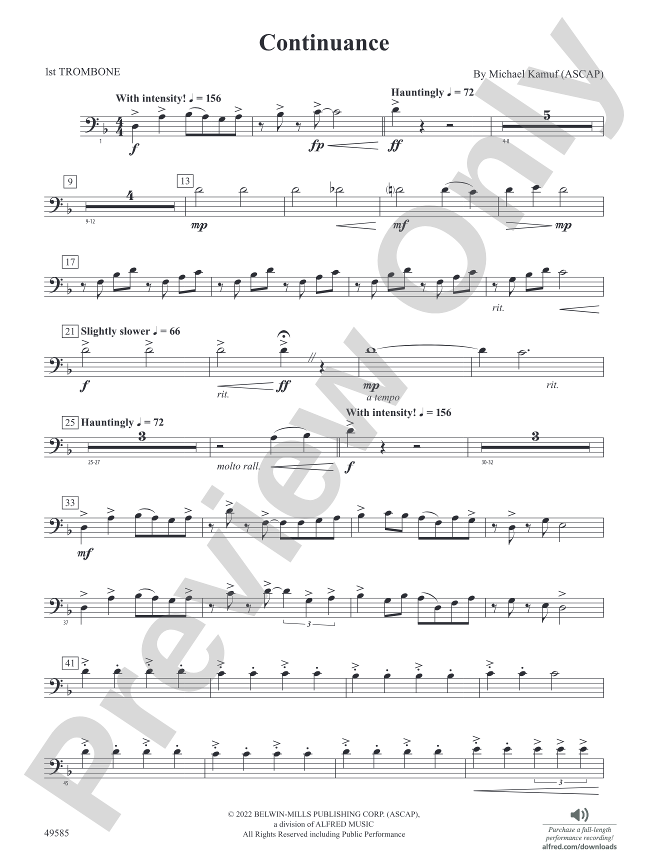 Continuance: 1st Trombone