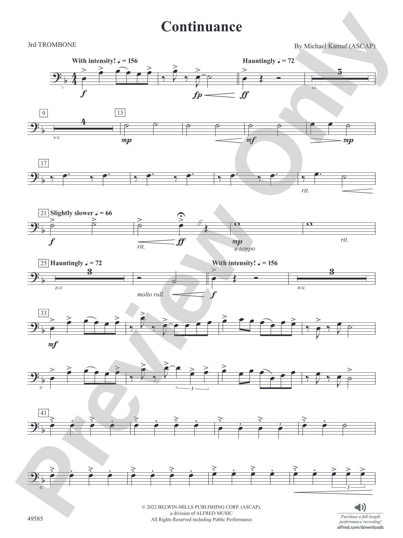 Continuance: 3rd Trombone