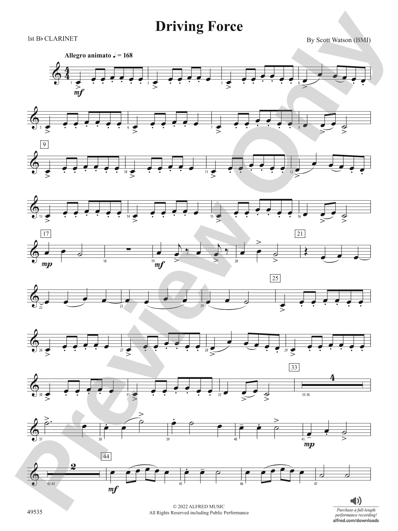 Driving Force: 1st B-flat Clarinet