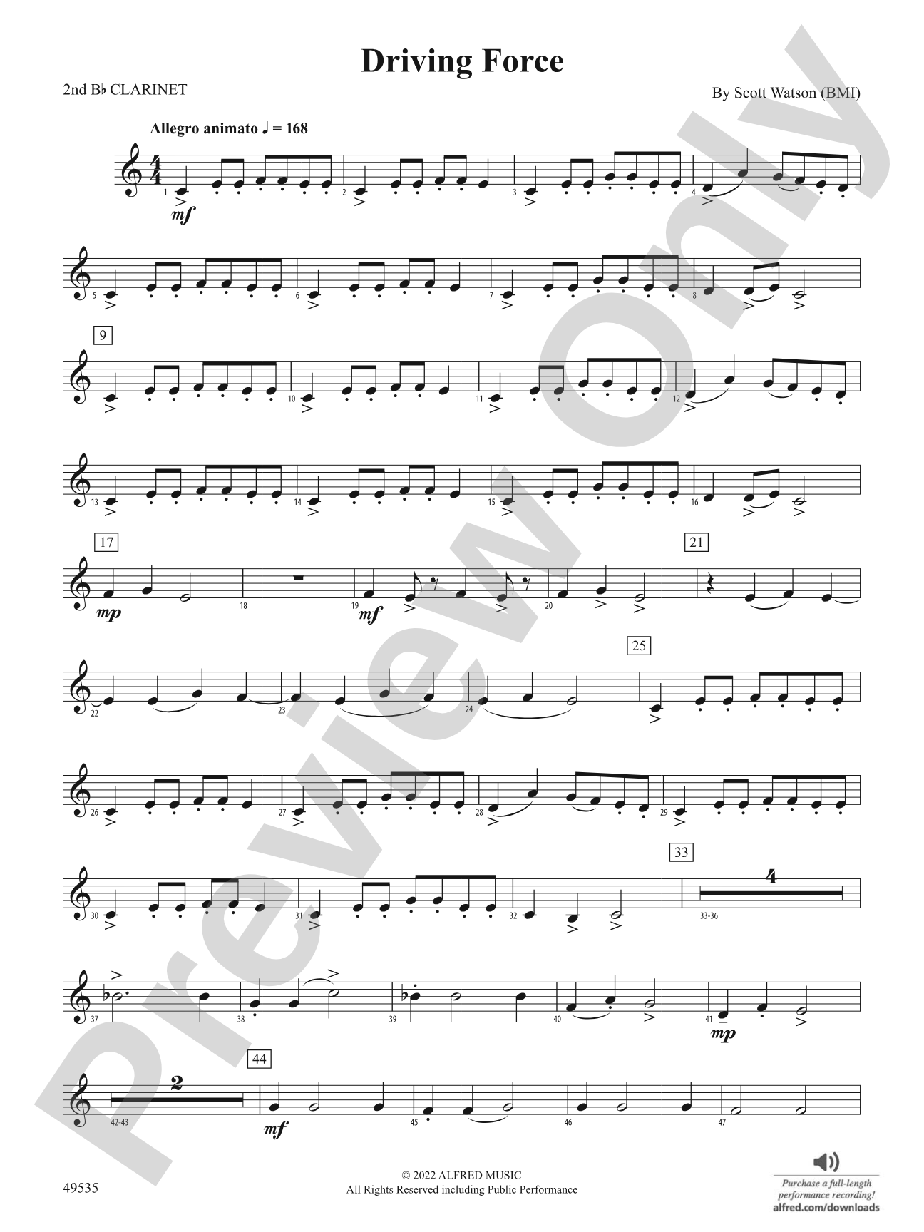 Driving Force: 2nd B-flat Clarinet