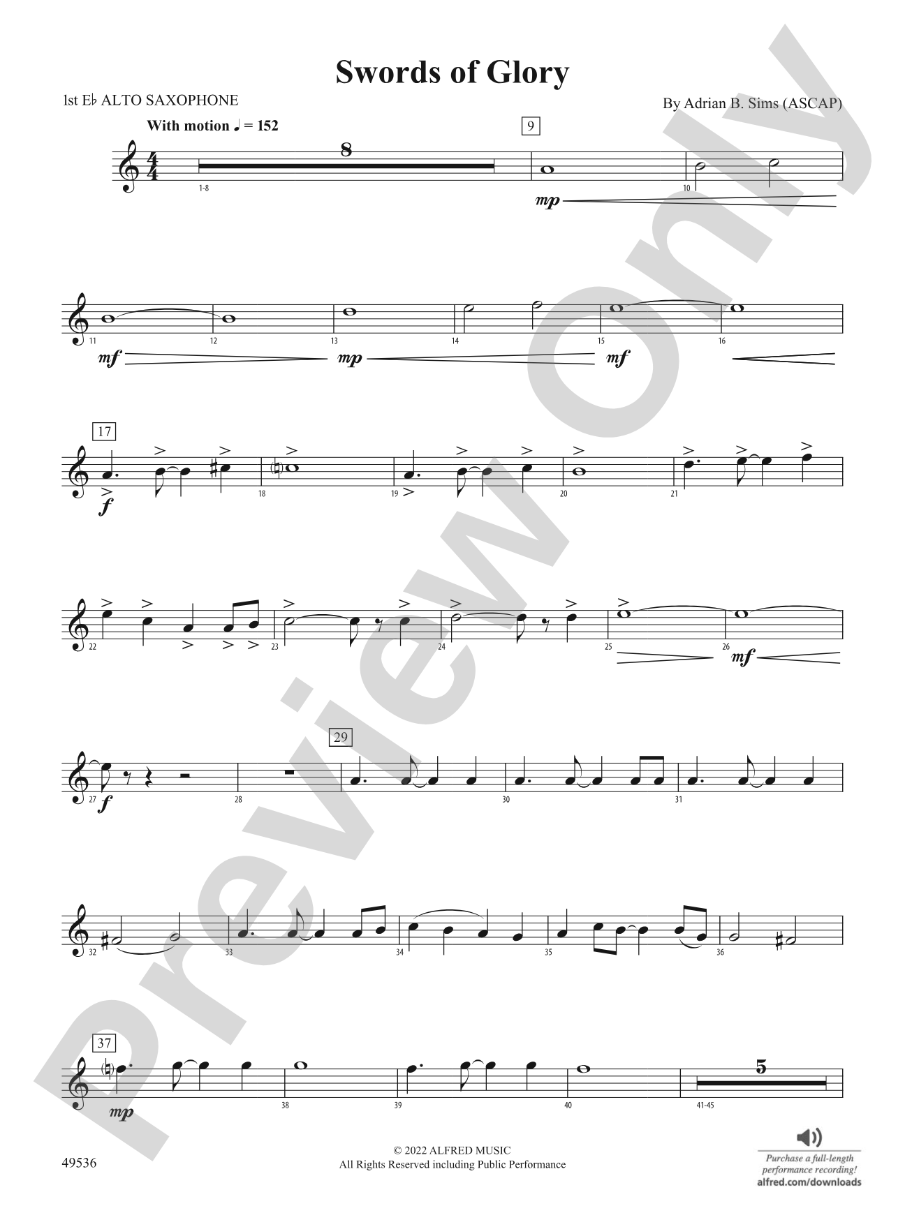 Swords of Glory: E-flat Alto Saxophone