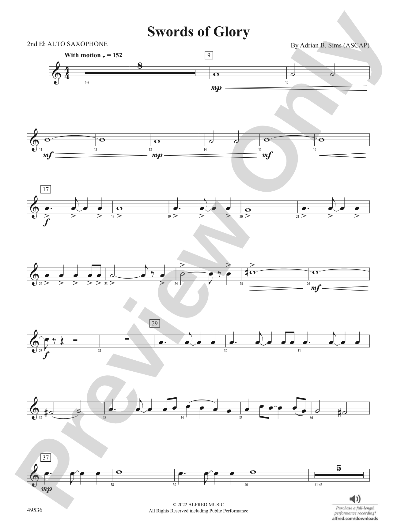 Swords of Glory: 2nd E-flat Alto Saxophone