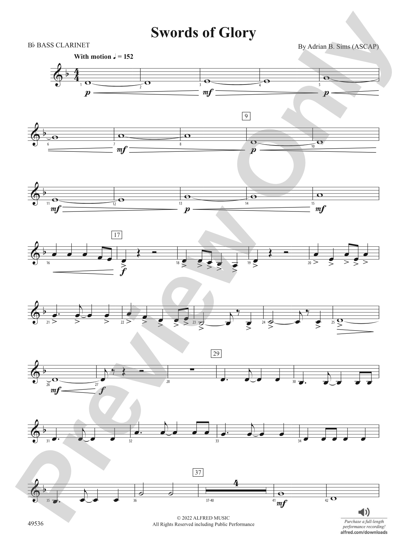Swords of Glory: B-flat Bass Clarinet