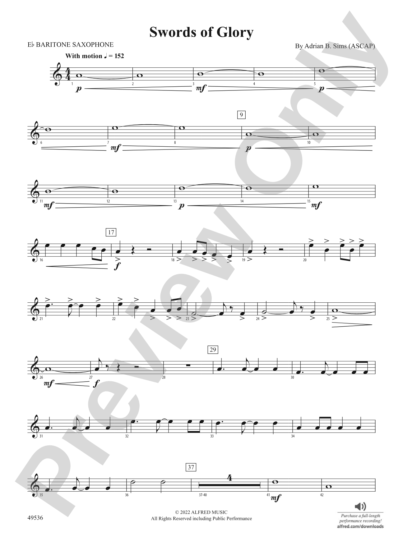Swords of Glory: E-flat Baritone Saxophone