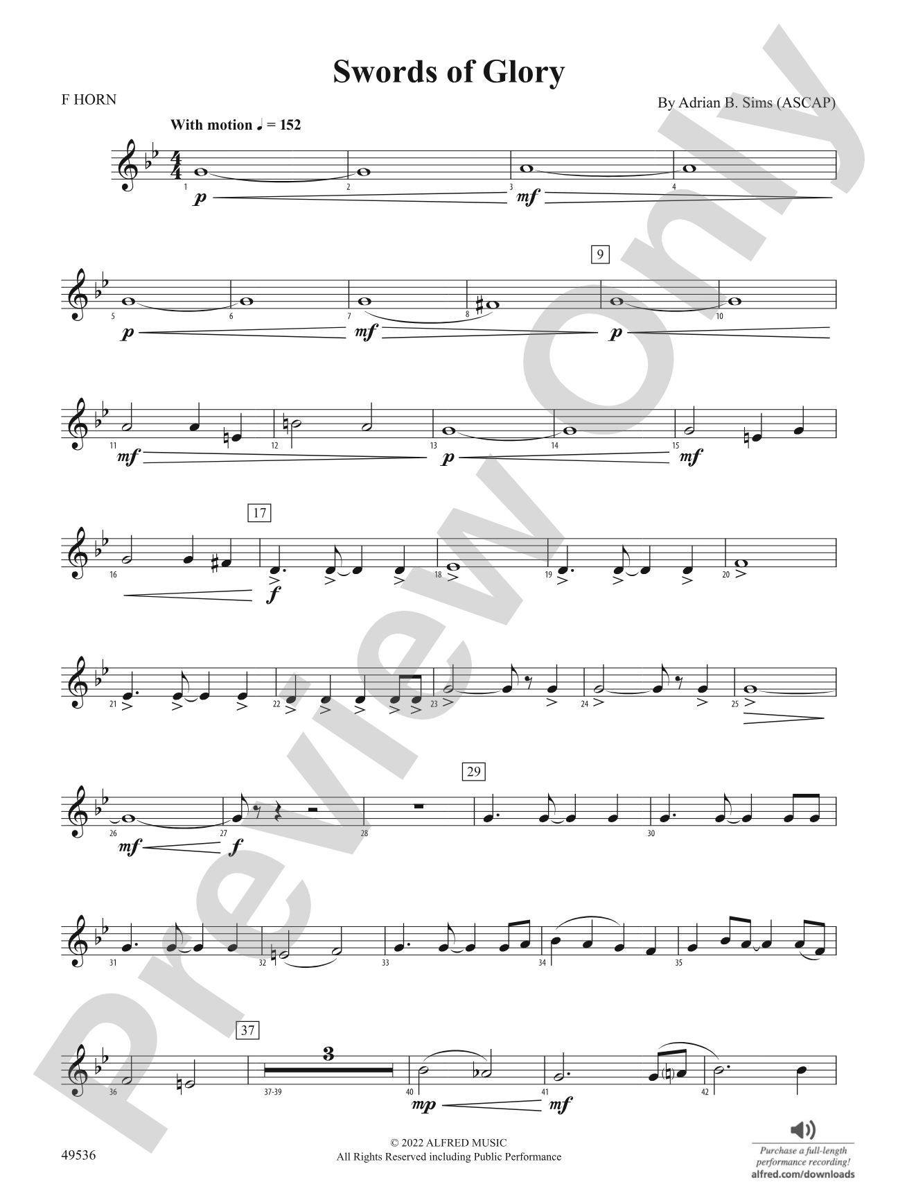 Swords of Glory: 1st F Horn