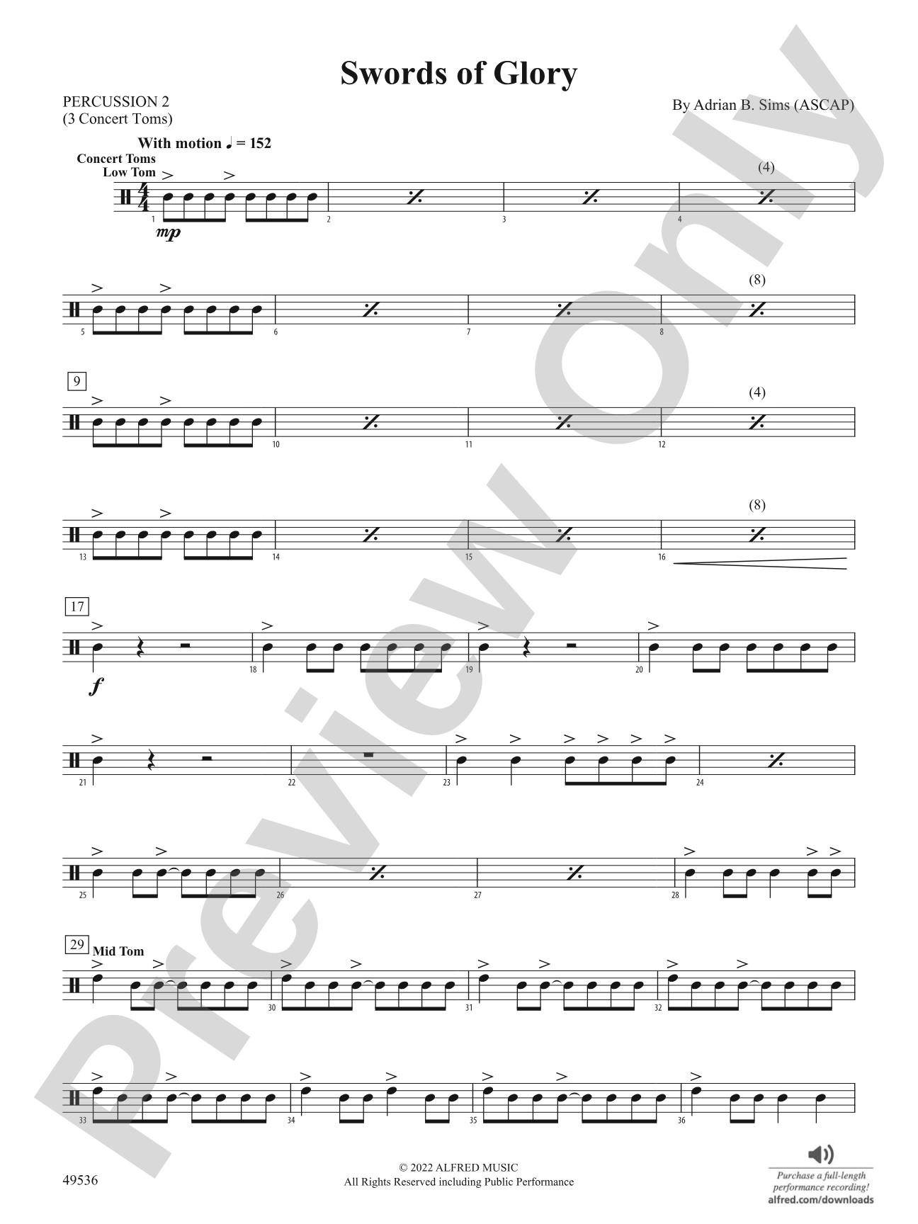 Swords of Glory: 2nd Percussion