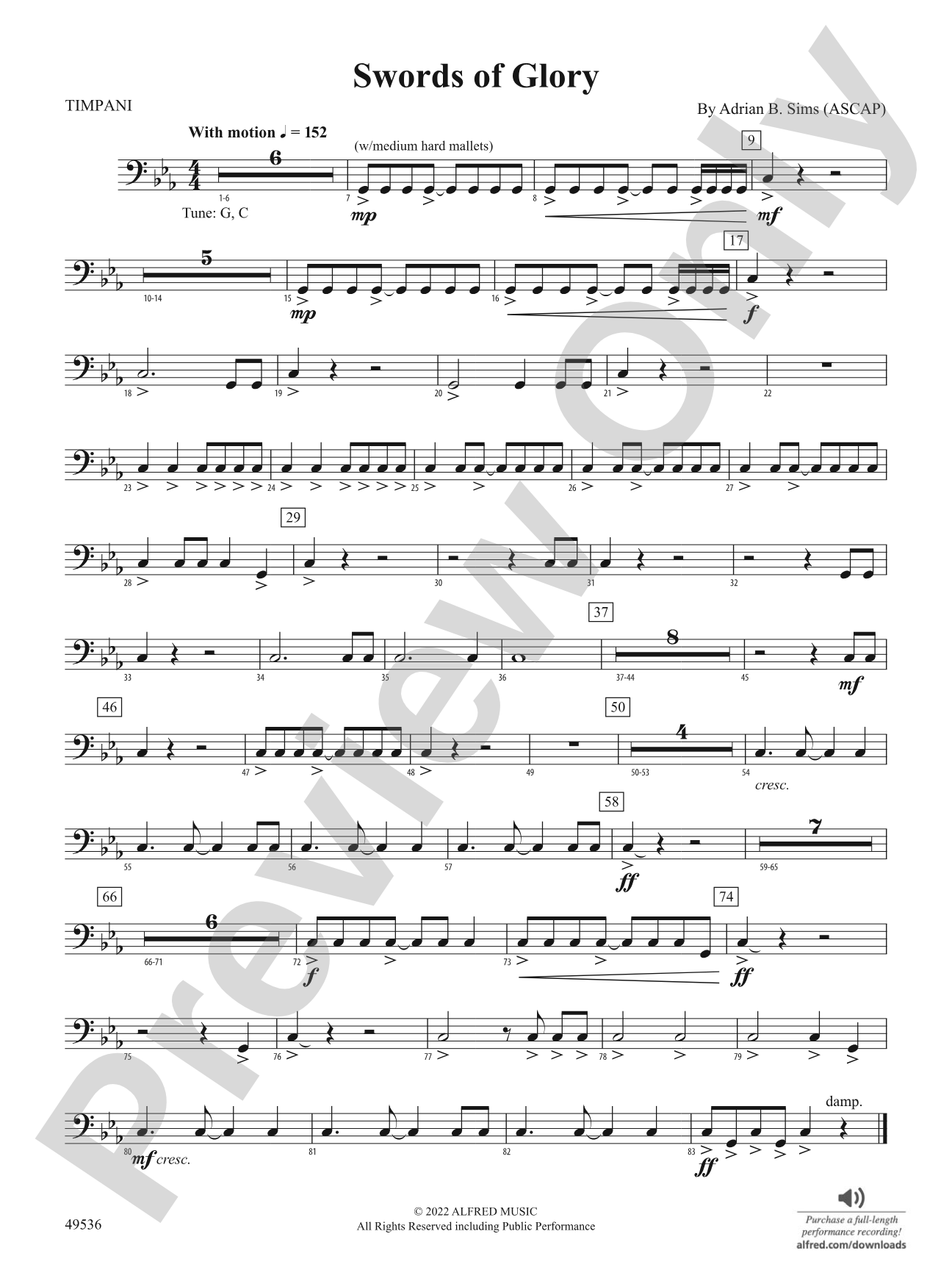 Swords of Glory: Timpani